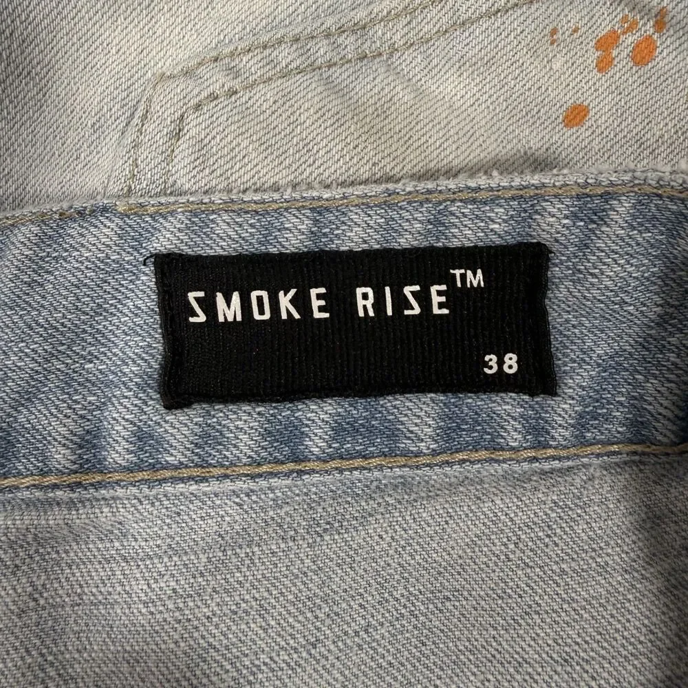 Smoke Rise Men's W38 Blue Distressed Ripped Skate Hip Hop 90's Y2K Jean Shorts
